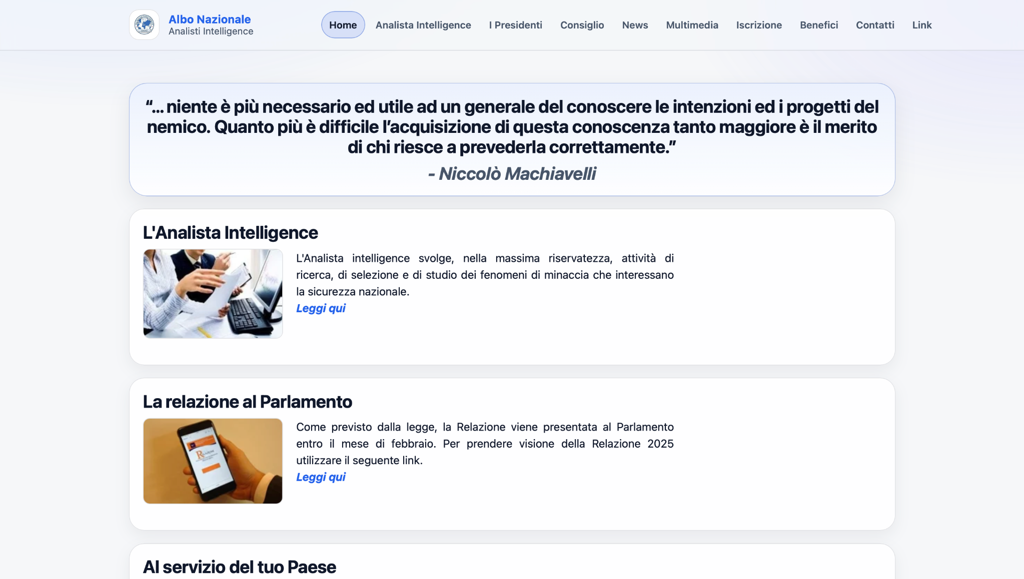 Preview Albo Nazionale Analisti Intelligence