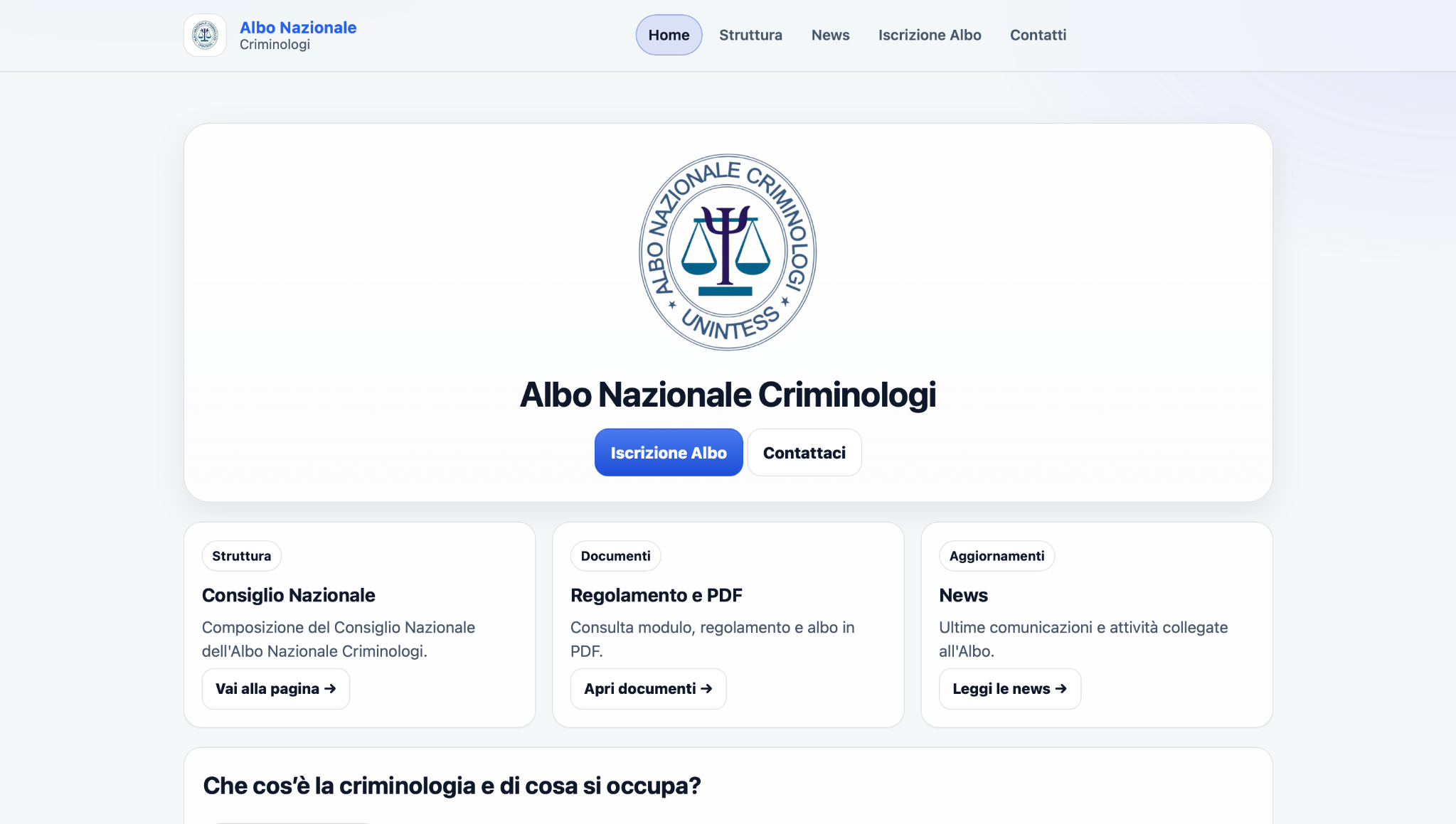 Preview Albo Nazionale Criminologi