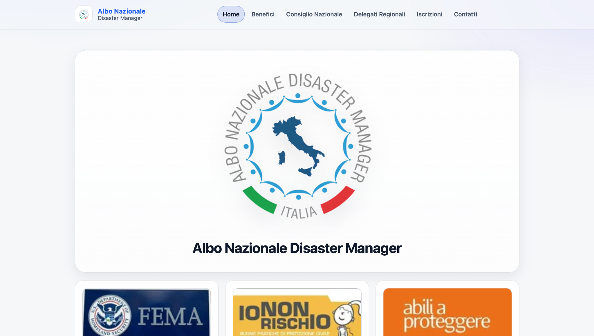 Preview Albo Nazionale Disaster Manager