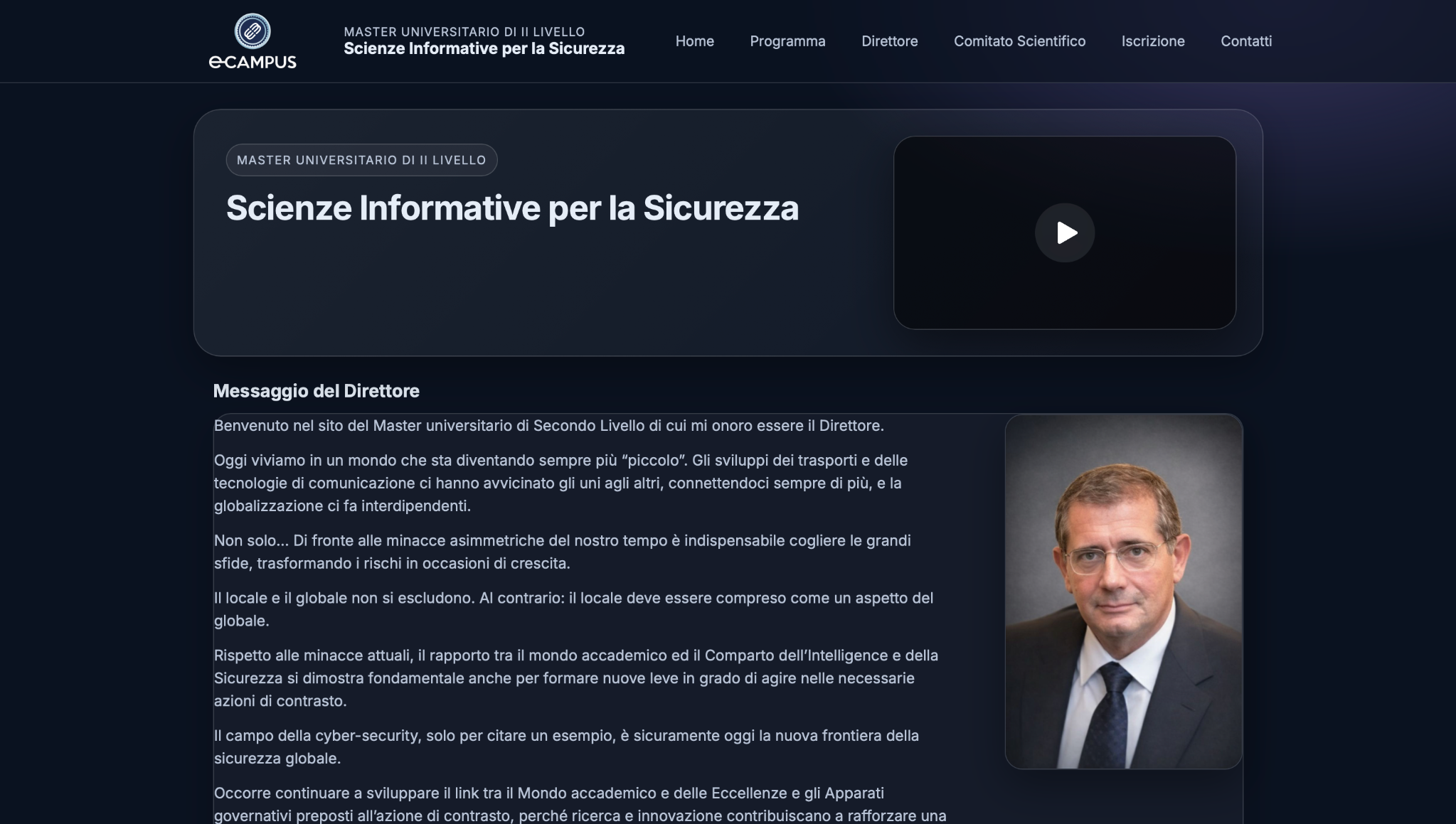 Preview Master eCampus – Scienze Informative per la Sicurezza